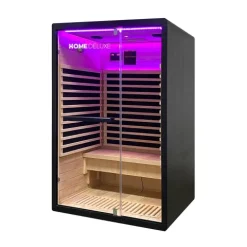 Home Deluxe – Infrarotkabine – NERO - M – 120 x 105 x 190 cm - für 2 Personen, 4 Karbon - Flächenstrahler – Holz: Hemlocktanne I Infrarotsauna, Sauna, Wärmekabine, Infrarot