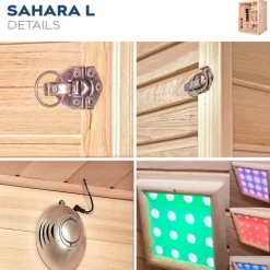 Home Deluxe – Infrarotkabine SAHARA L – 150 x 120 x 190 cm - für 2 - 3 Personen, 6 Vollspektrumstrahler, Holz: Hemlocktanne I Infrarotsauna, Sauna, Wärmekabine, Infrarot