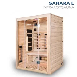 Home Deluxe – Infrarotkabine SAHARA L – 150 x 120 x 190 cm - für 2 - 3 Personen, 6 Vollspektrumstrahler, Holz: Hemlocktanne I Infrarotsauna, Sauna, Wärmekabine, Infrarot