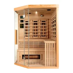 Home Deluxe – Infrarotkabine SAHARA XXL – 150 x 150 x 200 cm - für 2 - 3 Personen, 8 Vollspektrumstrahler, Holz: Hemlocktanne I Infrarotsauna, Sauna, Wärmekabine, Infrarot