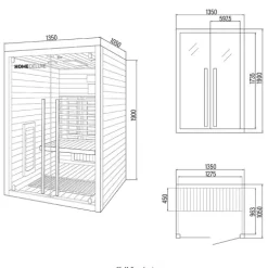 Home Deluxe – Infrarotkabine SONORA M – 135 x 105 x 190 cm - für 1- 2 Personen, 6 Vollspektrumstrahler, Holz: Hemlocktanne I Infrarotsauna, Sauna, Wärmekabine, Infrarot
