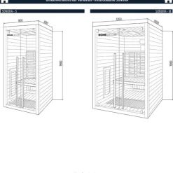 Home Deluxe – Infrarotkabine SONORA S – 90 x 90 x 190 cm - für 2 Personen, 4 Vollspektrumstrahler, Holz: Hemlocktanne I Infrarotsauna, Sauna, Wärmekabine, Infrarot