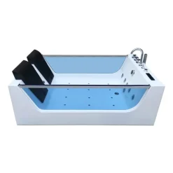 Home Deluxe - Whirlpool Badewanne - ATLANTIC XL - Maße: 180 x 120 x 60 cm - inkl. Heizung, Massagefunktion und kompl. Zubehör I Wanne für 2 Personen, Indoor Pool