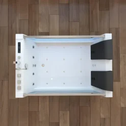 Home Deluxe - Whirlpool Badewanne - ATLANTIC XL - Maße: 180 x 120 x 60 cm - inkl. Heizung, Massagefunktion und kompl. Zubehör I Wanne für 2 Personen, Indoor Pool