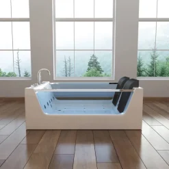 Home Deluxe - Whirlpool Badewanne - ATLANTIC XL - Maße: 180 x 120 x 60 cm - inkl. Heizung, Massagefunktion und kompl. Zubehör I Wanne für 2 Personen, Indoor Pool