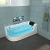 Home Deluxe - Whirlpool Badewanne - CARICA Links weiß mit Heizung und Massage - Maße: 170 x 80 x 59 cm I Eckwanne, Indoor Badewanne