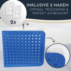 Homerella Badewannenmatte rutschfest Hautsensitiv 88x39cm, INKL. AUFHÄNGUNG | Antirutschmatte Badewanne | Duschmatte schimmelresistent & maschinenwaschbar | Badematte rutschfest