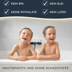 Homerella® Badewannenmatte rutschfest Kinder - 100% Inkl. 2 Haken zum Aufhängen 100x40cm - Antirutschmatte Badewanne Baby hautsensitiv, schimmelresistent - Badematte rutschfest