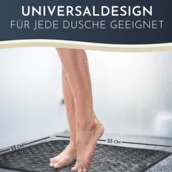 Homerella® Duschmatte rutschfest - 100% - Inkl. 2 Haken zum Aufhängen 53x53cm - Antirutschmatte Dusche hautsensitiv & schimmelresistent - Duscheinlage maschinenwaschbar