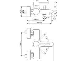 Ideal Standard Badewannenarmatur CERALINE chrom BC199AA