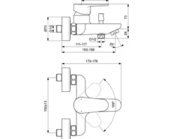 Ideal Standard Badewannenarmatur CERAFINE O silk black matt BC500XG