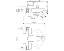 Ideal Standard Badewannenarmatur CERAFINE O chrom BC500AA