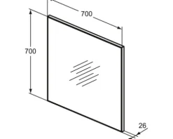 Ideal Standard Badspiegel Mirror&Light 70 x 70cm