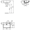 Ideal Standard Halbeinbau-Becken i.life S 50 x 36 cm weiß glänzend T458801