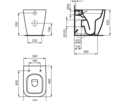 Ideal Standard Stand-WC i.life S Tiefspüler ohne Spülrand weiß glänzend ohne WC-Sitz T459401
