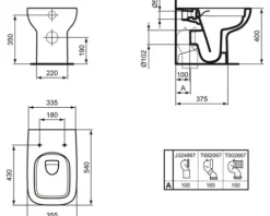 Ideal Standard Stand-WC i.life A Tiefspüler ohne Spülrand weiß glänzend ohne WC-Sitz T452501