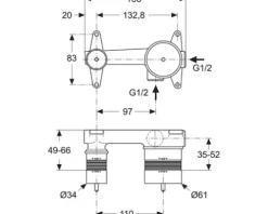 Ideal Standard Unterputz-Grundkörper UNTERPUTZ-BAUSATZ 1 A5948NU