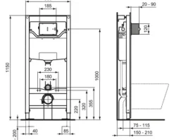 Ideal Standard Vorwandelement Unterputzspülkasten ProSys für WC Bauhöhe 1150 mm R009467