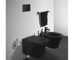 Ideal Standard Wand-WC Set Connect Air Tiefspüler ohne Spülrand schwarz matt mit WC-Sitz K8768V3