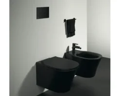 Ideal Standard Wand-WC Set Connect Air Tiefspüler ohne Spülrand schwarz matt mit WC-Sitz K8768V3