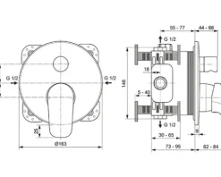 Ideal Standard Badewannenarmatur Unterputz CERAFLEX chrom A6725AA