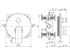 Ideal Standard Badewannenarmatur Unterputz CONNECT AIR chrom A7035AA