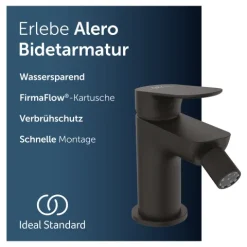 Ideal Standard Bidetarmatur Alero, FirmaFlow® Kartusche, Wassersparend, EasyFix® Schnellmontagesystem