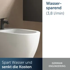 Ideal Standard Bidetarmatur Alero, FirmaFlow® Kartusche, Wassersparend, EasyFix® Schnellmontagesystem