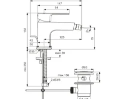 Ideal Standard Bidetarmatur CERAFINE D chrom BC691AA
