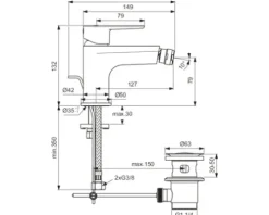 Ideal Standard Bidetarmatur CERAFINE O chrom BC705AA