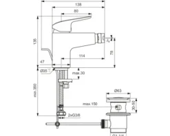 Ideal Standard Bidetarmatur CERAFLEX chrom B1718AA