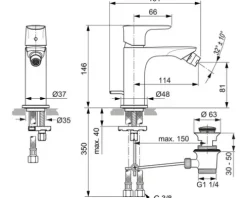 Ideal Standard Bidetarmatur CONNECT AIR gold A7030A2