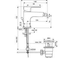 Ideal Standard Bidetarmatur ESLA chrom BC226AA