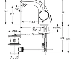 Ideal Standard Bidetarmatur MELANGE chrom A4268AA