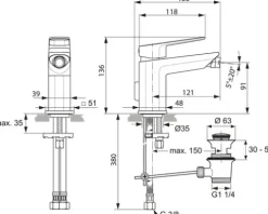 Ideal Standard Bidetarmatur TONIC II chrom A6336AA
