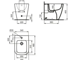 Ideal Standard Bidet i.life S bodenstehend weiß glänzend T459501
