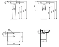 Ideal Standard Halbsäule Connect Air zu Waschtisch weiß E030901
