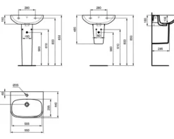 Ideal Standard Halbsäule i.life A zu Waschtisch weiß T451901