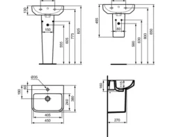 Ideal Standard Halbsäule i.life S zu Waschtisch weiß T474001