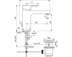 Ideal Standard Waschtischarmatur EDGE chrom A7104AA