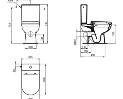 Ideal Standard WC-Kombination Set Exacto Tiefspüler ohne Spülrand weiß glänzend mit WC-Sitz R006901