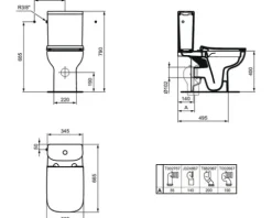 Ideal Standard WC-Kombination Set i.life A Tiefspüler ohne Spülrand weiß glänzend - mit WC-Sitz R045801