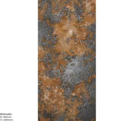 Industrial Rust, 90x200cm, fugenlose Wandpaneele aus Alu-Verbund 3mm, Duschrückwand