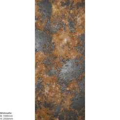 Industrial Rust, 100x255cm, fugenlose Wandpaneele aus Alu-Verbund 3mm, Duschrückwand