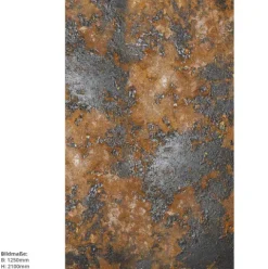 Industrial Rust, 125x210cm, fugenlose Wandpaneele aus Alu-Verbund 3mm, Duschrückwand