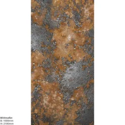 Industrial Rust, 100x210cm, fugenlose Wandpaneele aus Alu-Verbund 3mm, Duschrückwand