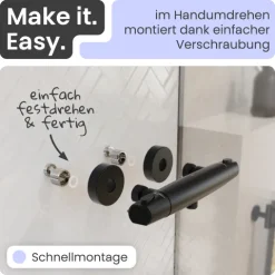instmaier Duschthermostat Beatrice | wassersparende Eco-Stop Funktion | Duscharmatur mit einstellbarem Verbrühschutz | Mischbatterie Dusche Schwarz Matt | für konstante Wassertemperatur