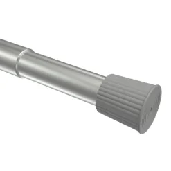 Interdeco Spannstange / Duschvorhangstange Silbergrau, 26/23 mm Ø Serrofix, ausziehbar 80-130 cm