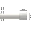 Interdeco Spannstange / Duschvorhangstange Weiß, 26/23 mm Ø Serrofix, ausziehbar 80-130 cm