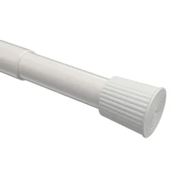 Interdeco Spannstange / Duschvorhangstange Weiß, 26/23 mm Ø Serrofix, ausziehbar 80-130 cm